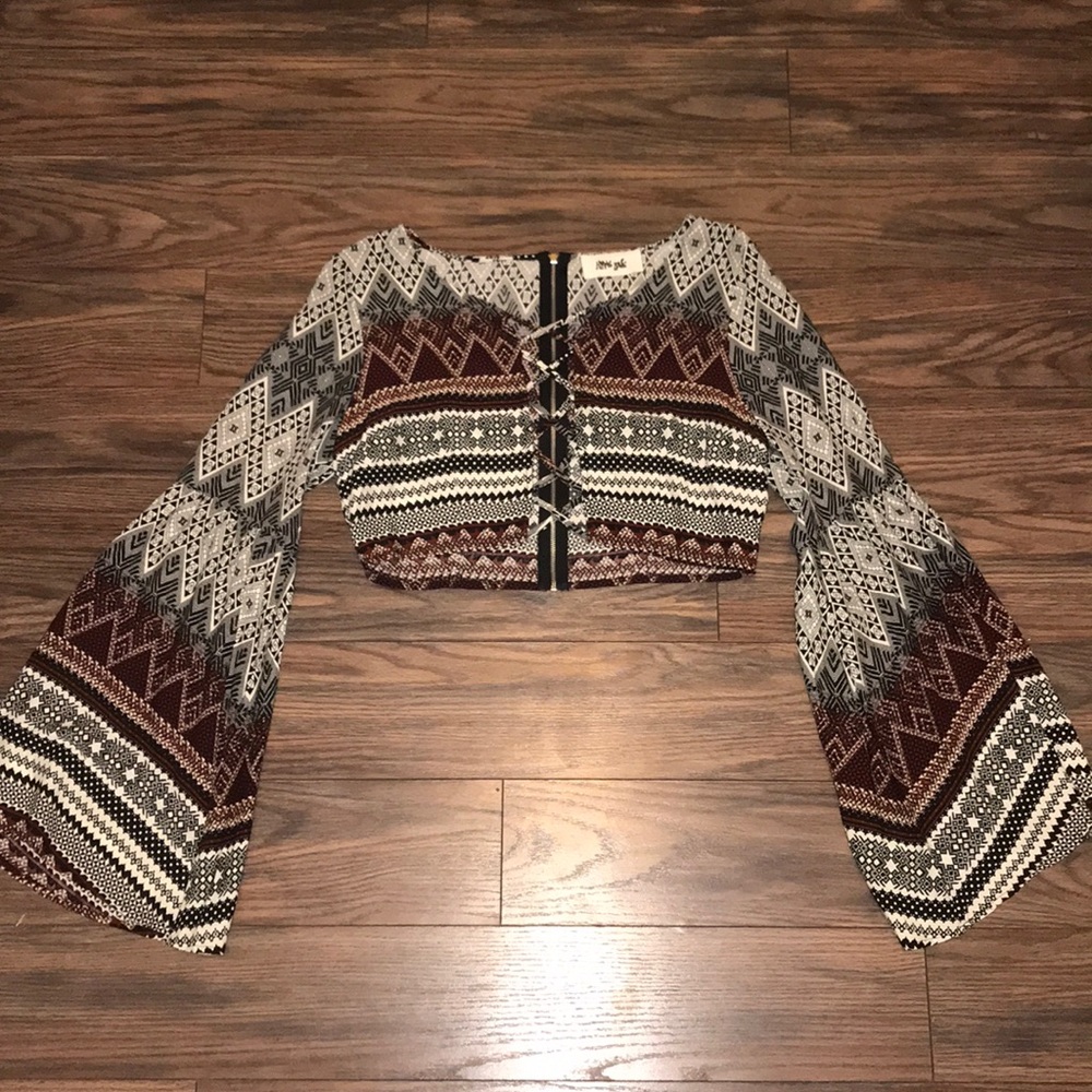 Hippie Love Long Sleeve Crop Top